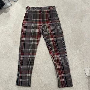 Free People skinny plaid pants